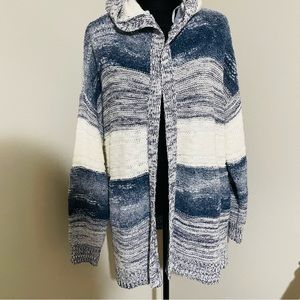 Cotton On loose fit knit cardigan sweater EUC Medium Blue/White